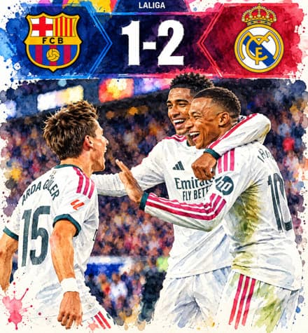 El Real Madrid vence al Barcelona en el clásico.