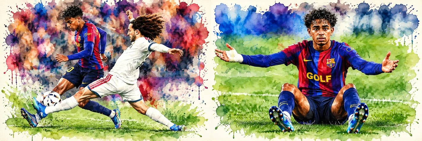 Lamine se vio, siempre, superado por Cucurella