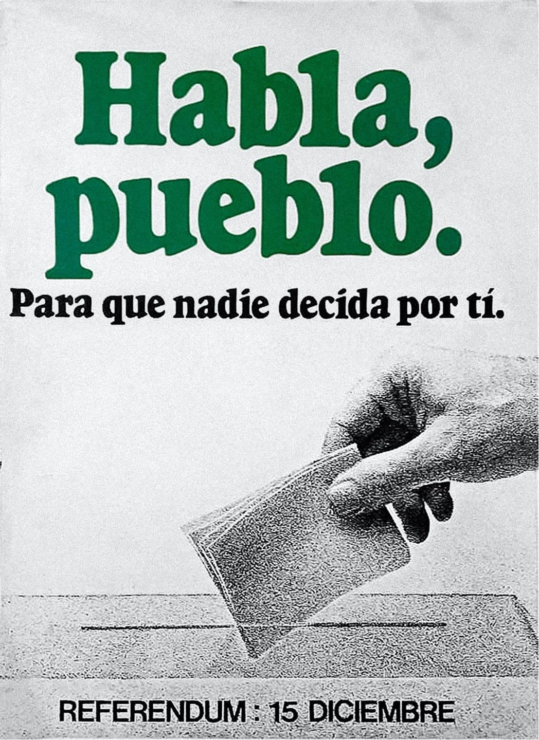 Poster electoral - referendum ley de la reforma política 15 de diciembre de 1976