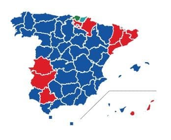 Ganadores el 23J por provincias - Gráfico El Debate