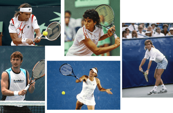 David Ferrer, Juan Carlos Ferrero, Gabriela Sabatini, Maria Sharapova y Andre Agassi con Prince Graphite Oversize