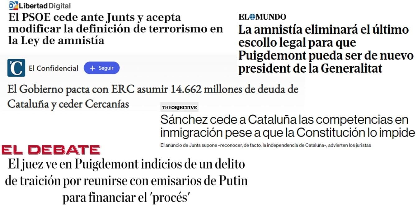 Titulares recientes de periódicos de ámbito nacional