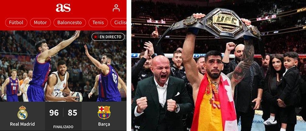 Real Madrid campeón copa del Rey de ACB - Ilia Topuria Campeón del mundo peso pluma UFC