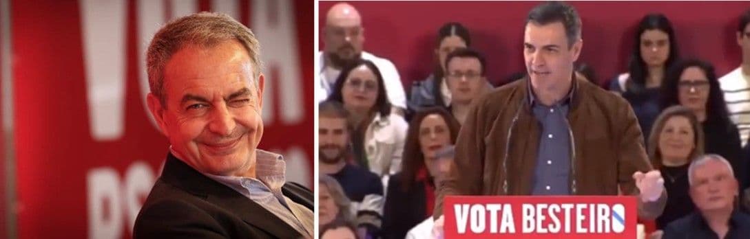 Zapatero y Sánchez en la campaña - Imágenes EFE y El Mundo