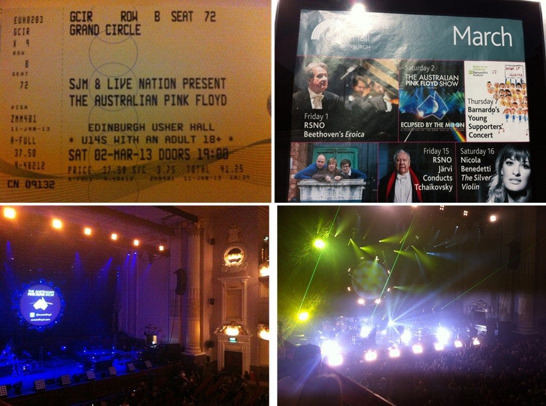 The Australian Pink Floyd Tour - Edimburgo 2013 - Eclipsed by the moon tour.