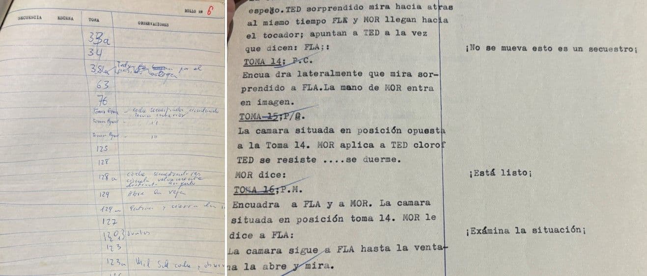 Guion técnico - tomas numeradas, posiciones de cámara y diálogos según guion literario