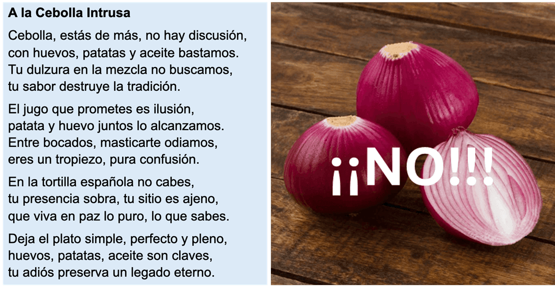 Soneto a la cebolla intrusa