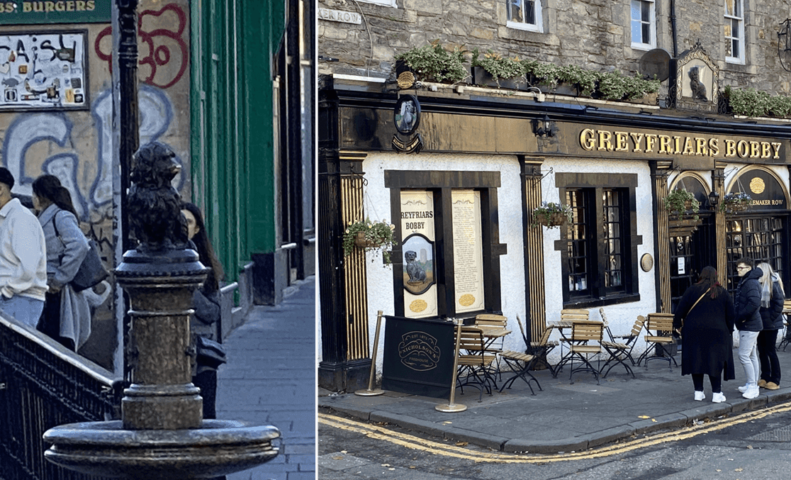 Imágenes José Madrid - Estatua a Greyfriars Bobby y pub cercano.&nbsp;