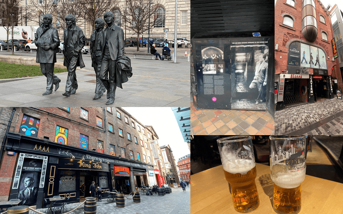 Liverpool - Mathew street - The Cavern - The Beatles - Lager beers in an english pub