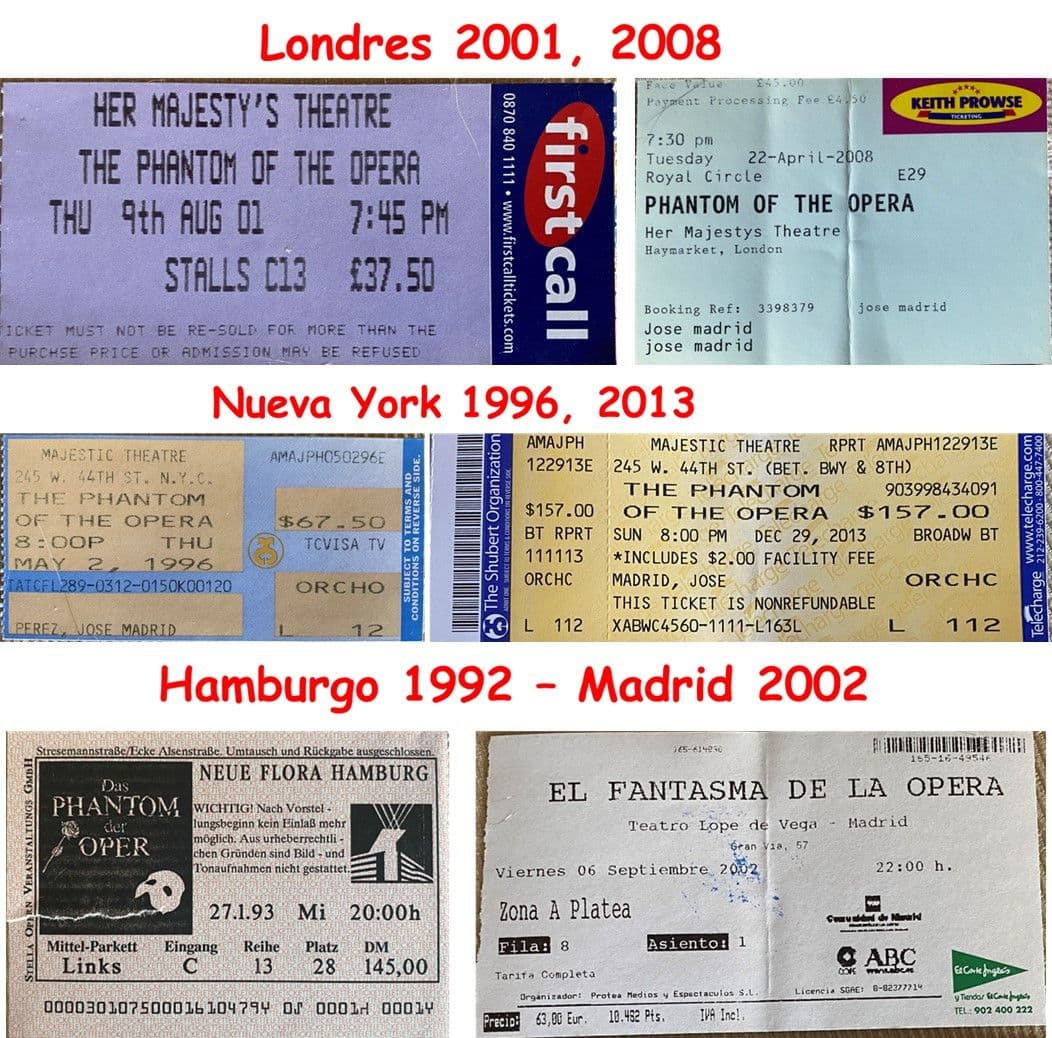 Entradas originales El Fantasma de la Ópera