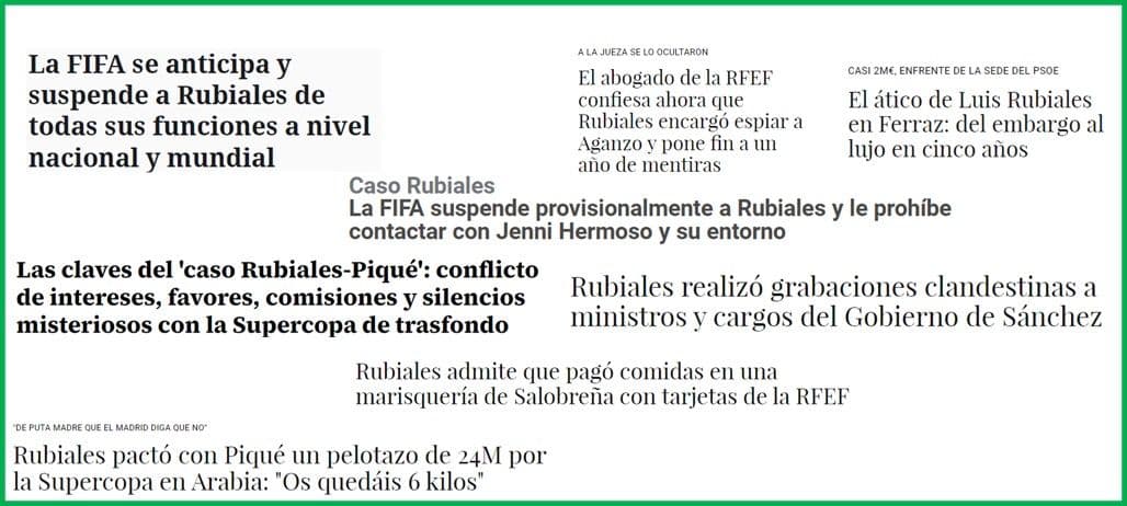 Titulares prensa en El Español, El Confidencial, RTVE, 20 minutos