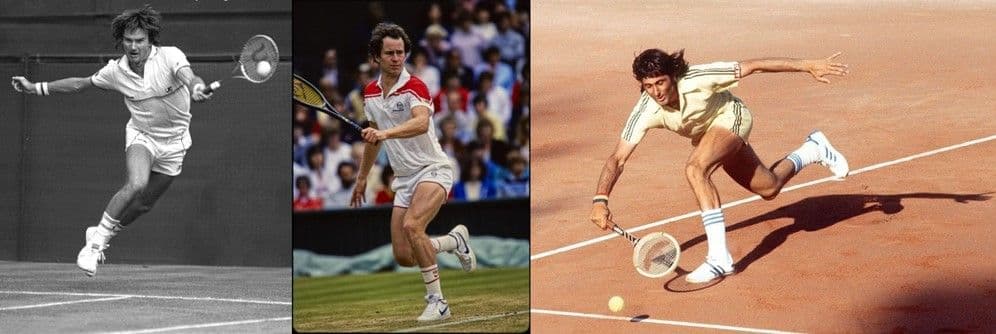 Jimmy Connors, John McEnroe y Ilie Nastase.
