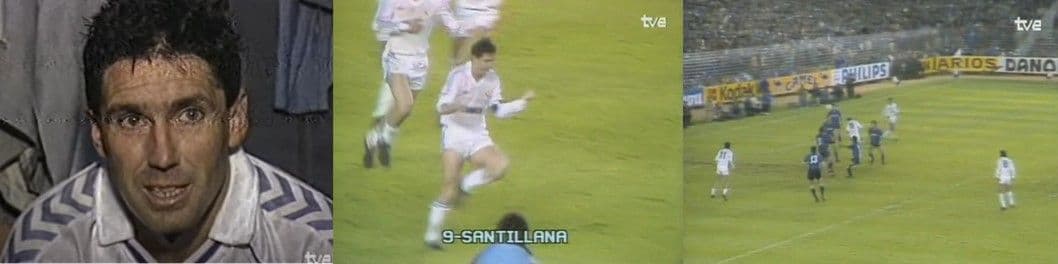 Imágenes Estudio Estadio RTVE - Entrevista Paco Grande en vestuario y celebración goles al Inter