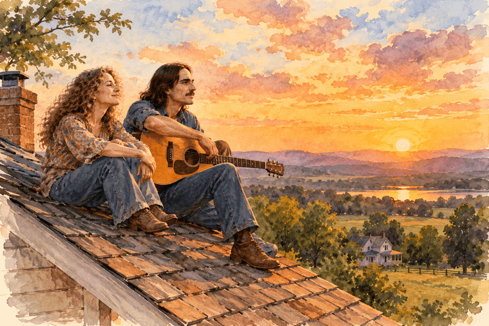 Ilustración de Up on the roof - Carole King y James Taylor